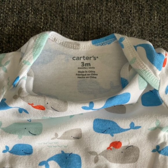 Carter's Baby Onesie with Whales 3M - Picture 4 of 4